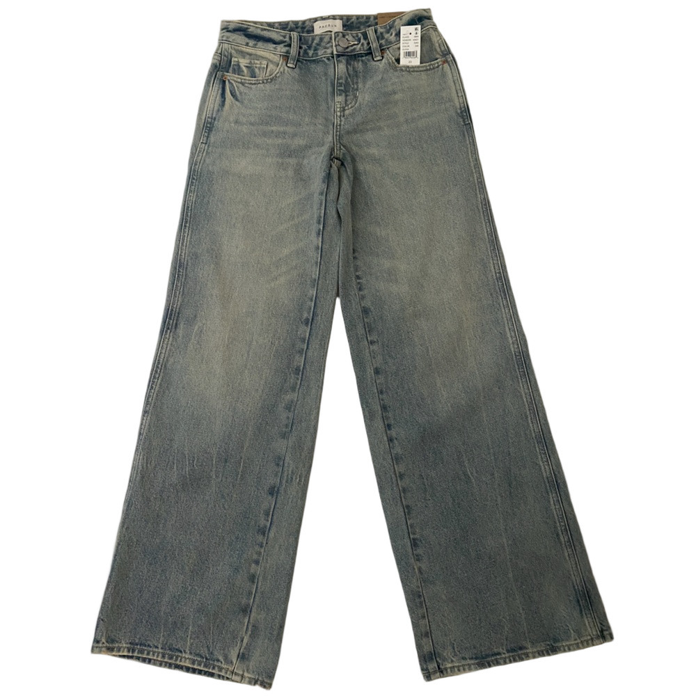 NWT PacSun Washed Blue Denim Jeans with Branded Button, Size 23​ - Picture 2 of 6
